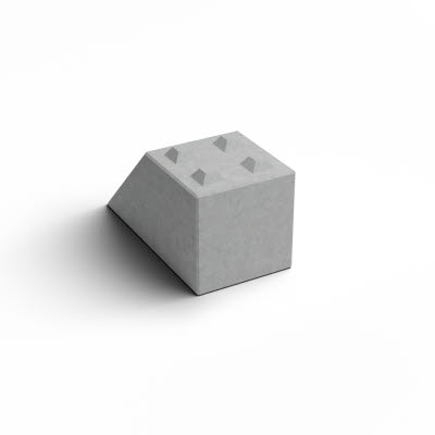 Flexiblock Hel, 45°, Naturgrå