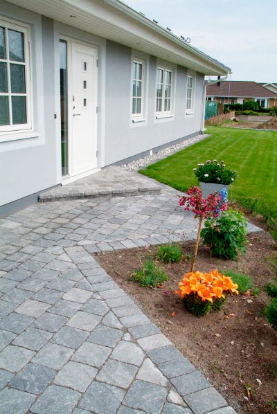 S:t Eriks® marksten, Rustik struktur i miljö, grafit mix.