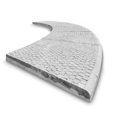 Prefabricerat rondellelement i natursten och betong för en effektiv anläggning av cirkulationsplats.